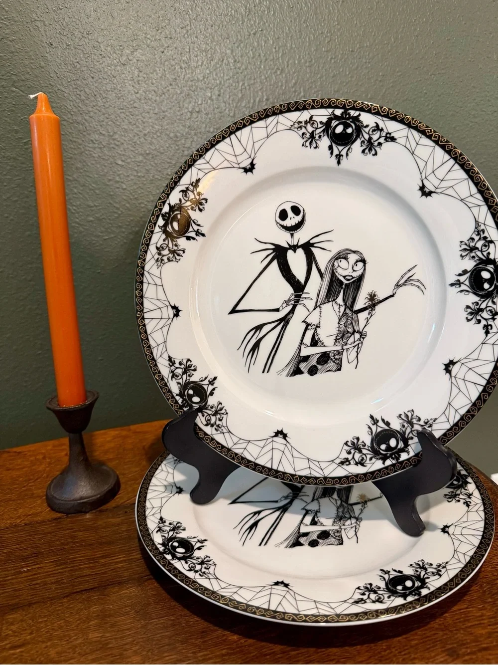 Disney The Nightmare Before Christmas Black & White Dinner Plates